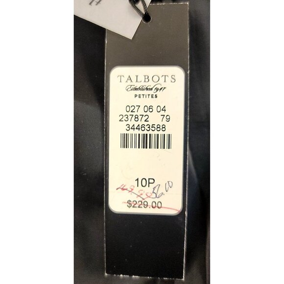 Talbots Womens Jackie Fit Black White Tweed Peacoat 10P Wool Blend Timeless - Picture 9 of 14